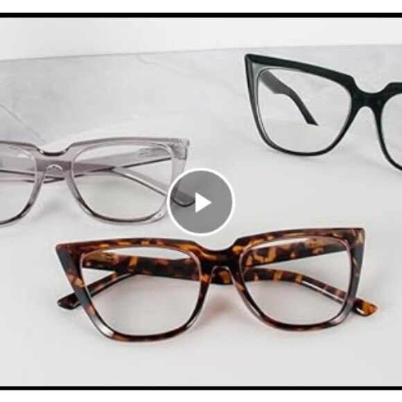 3 Pack Cat Eye Reading Glasses Oversized Blue Light Blocking Computer - Picture 5 of 5